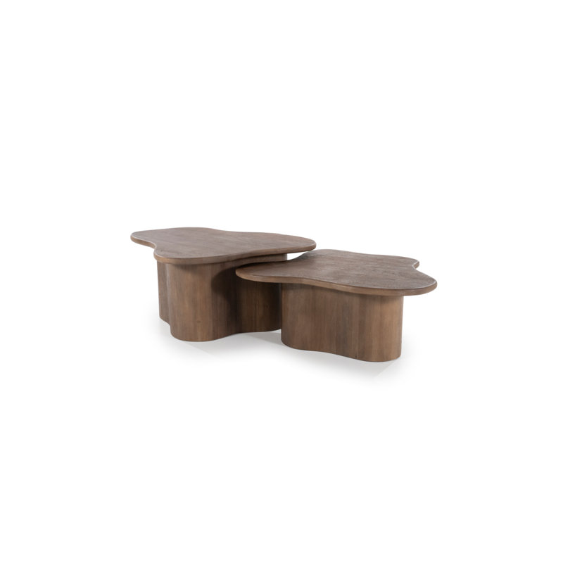 Solid Wood Nesting Coffee Table, Brown