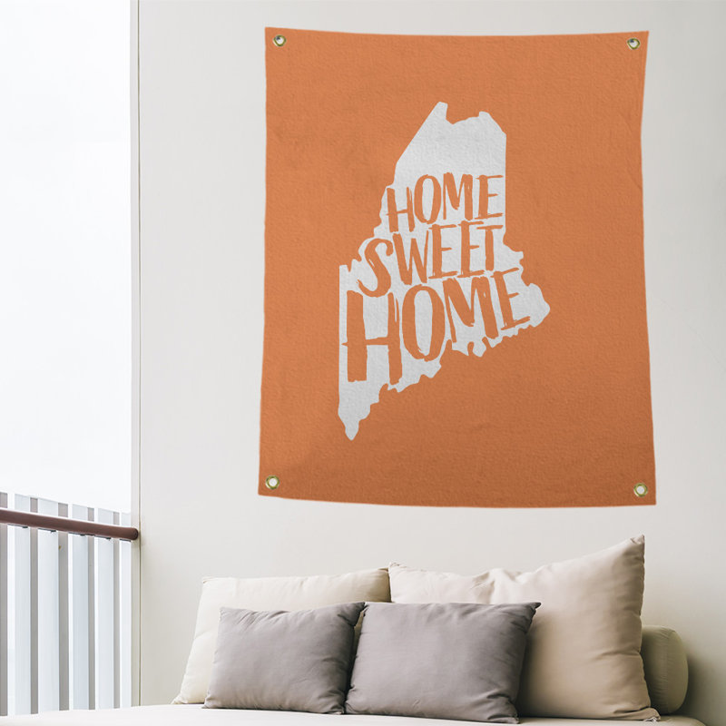 Tapisserie murale pour le maine doux home, H 80 po x l 59 po, Orange