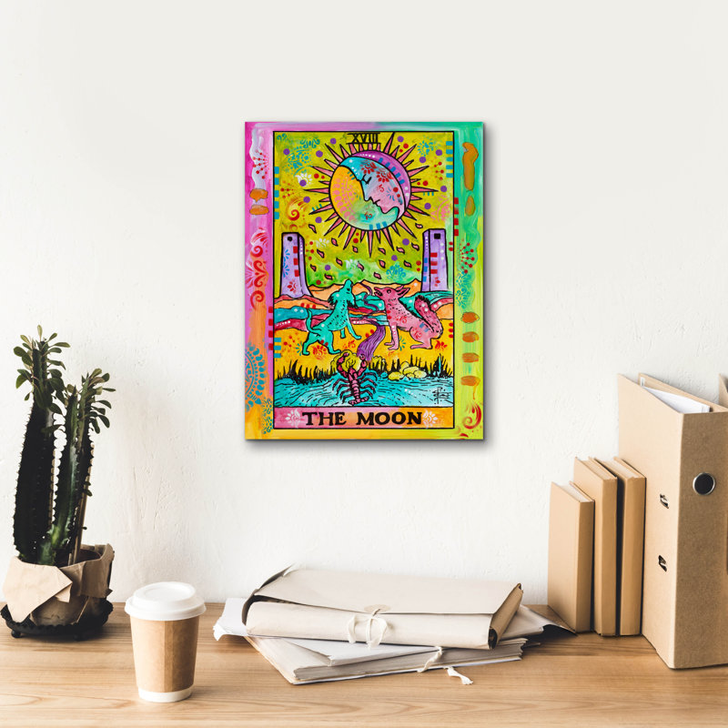 «Tarot - The Moon» par Dean Russo, art mural sur toile, H 16 po x l 12 po