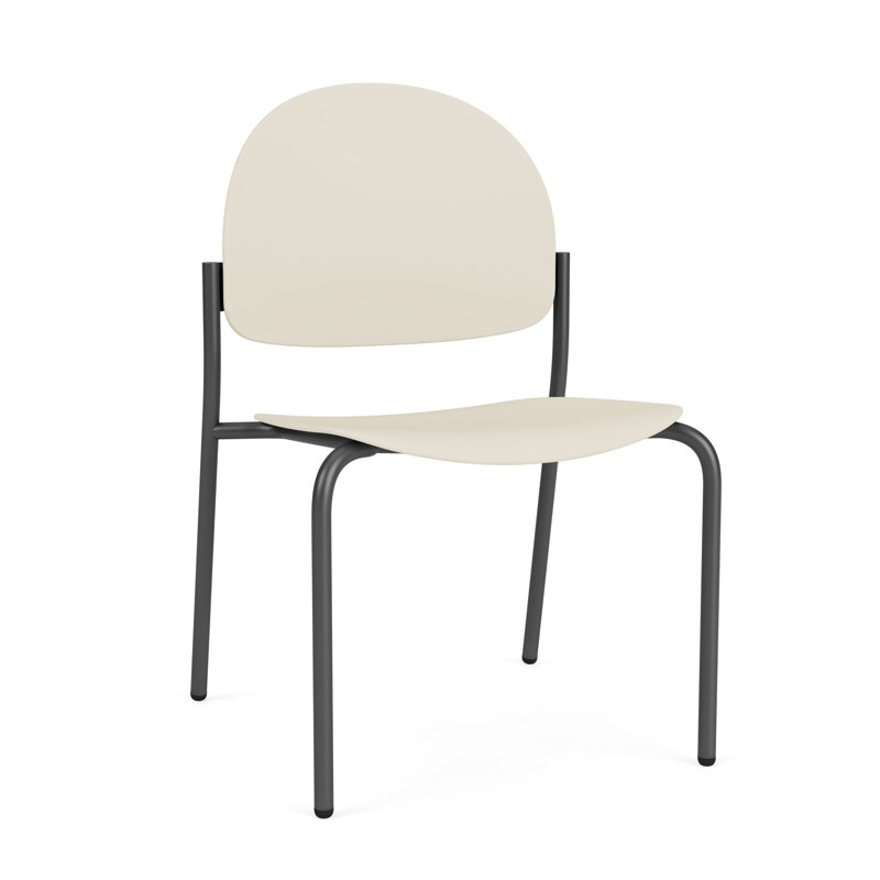 Chaise d'invité sans accoudoir Chat Chat, Gris anthracite, Sand Beige Poly