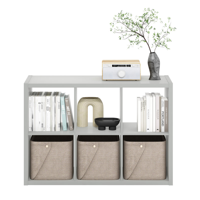 Leel Standard Bookcase, Light Grey, 111cm H x 76cm W x 37cm D