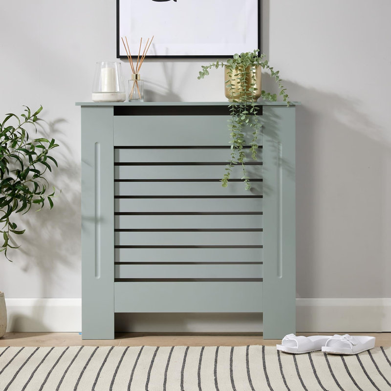 Mathusan Radiator Cover, 81.5cm H x 78cm W x 19cm D, Olive Grey
