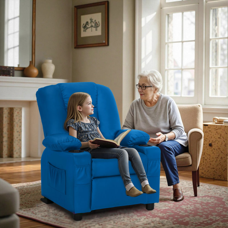 Whitson Children's Recliner Chair, Light Blue