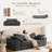 Boneless Sleeper Sofa Modular Sofa Bed, 3-In-1 Convertible Sofa Bed with Chenille Fabric, High Density Sponge - No Assembly Required & Removable Cover-1095863138