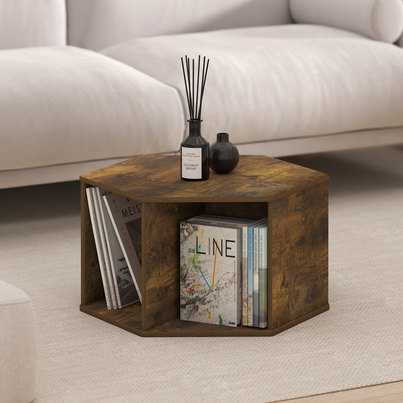 Simple Design Four Leg Coffee Table, Amber Pine