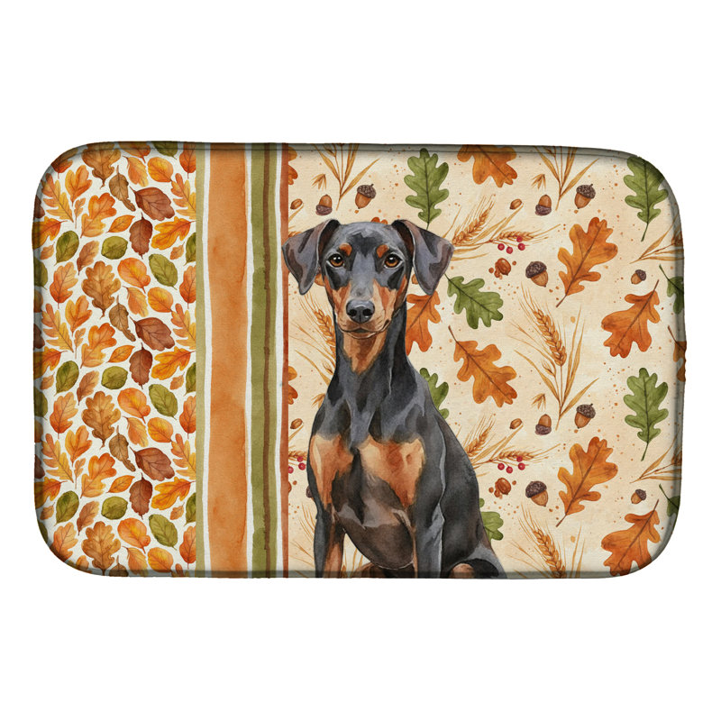 German Pinscher Heirloom Fall Dish Drying Mat