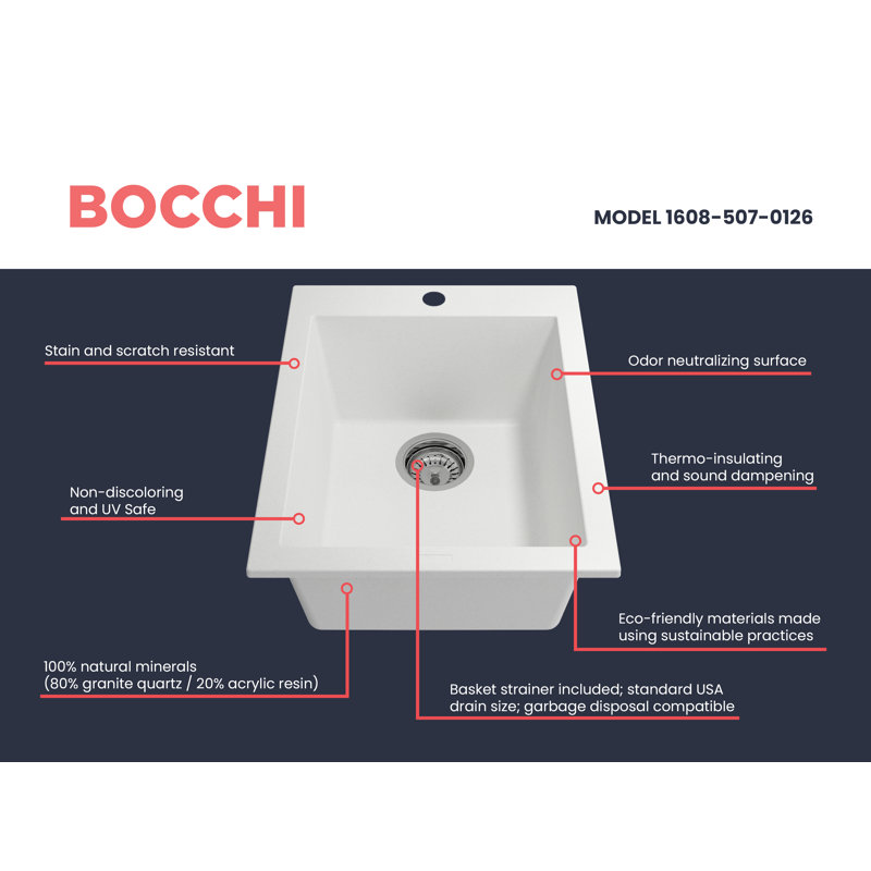Campino 16.12'' L Single Basin Kitchen Sink