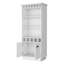 Bar blanc avec rangement pour bouteilles efficace - 3 tablettes, 5, porte-verres élégant pour la structure de divertissement à domicile-2121476454