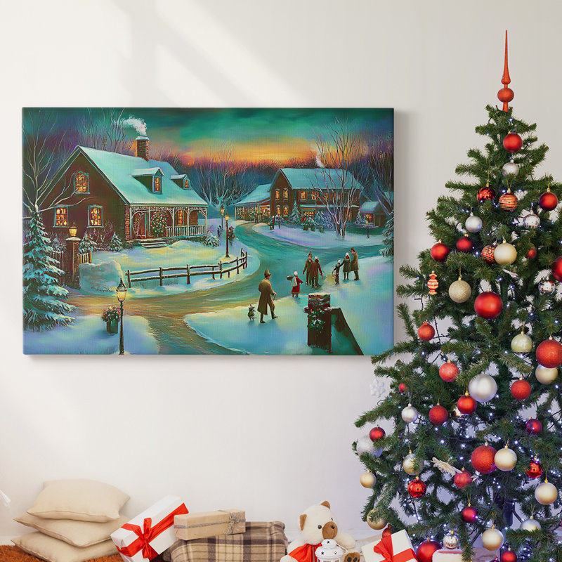 Christmas Holiday Arts - Toile tendue avec châssis, H 18 po x l 27 po