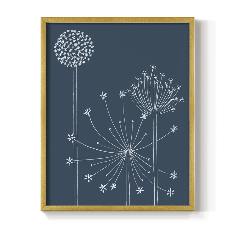 Impression graphique Alliums I - bois massif, H 11 po x l 9 po, Doré