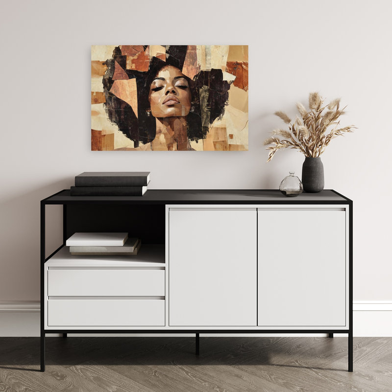 «Queen Portrait I Abstract», reproduction d'art murale contemporaine, 16" H x 24" W