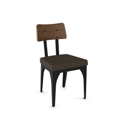 Lyerly Upholstered Dining Chair (Set of 2) with wooden backrest by Amisco