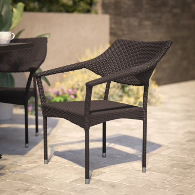 Vilma Commercial Grade All Weather PE Rattan Wicker Stacking Patio Dining Chair