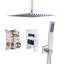 10" Ceiling Mounted Rainfall Shower Head Complete Shower System with Rough-in Valve-112255153