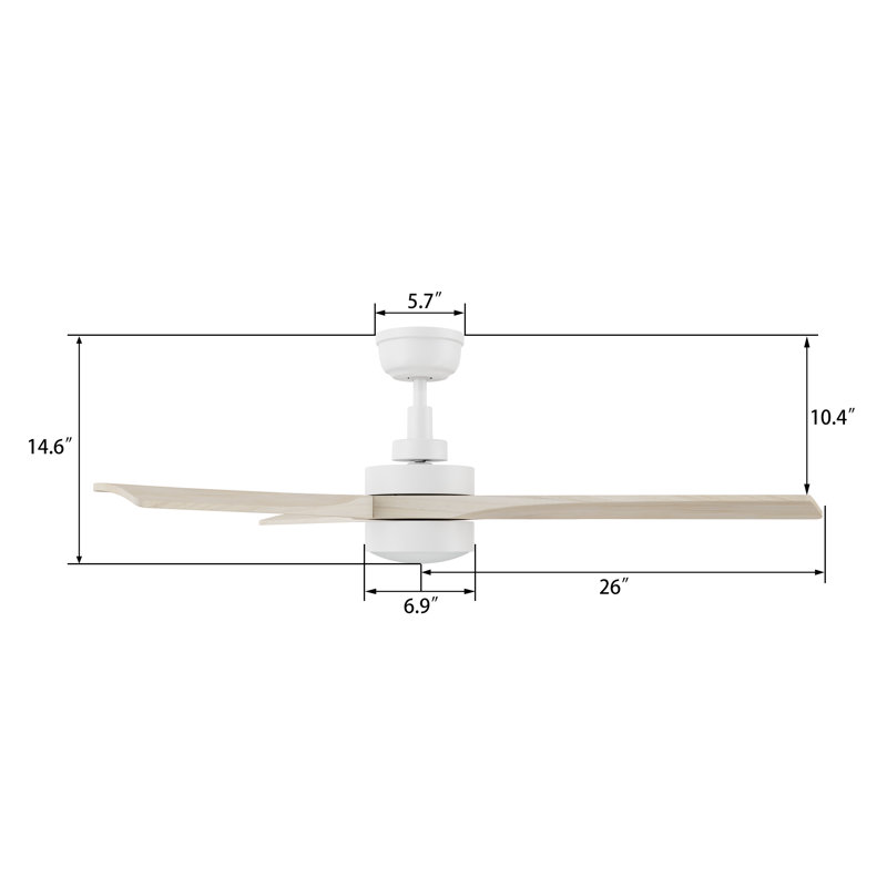 Jare 52'' Ceiling Fan with LED Lights