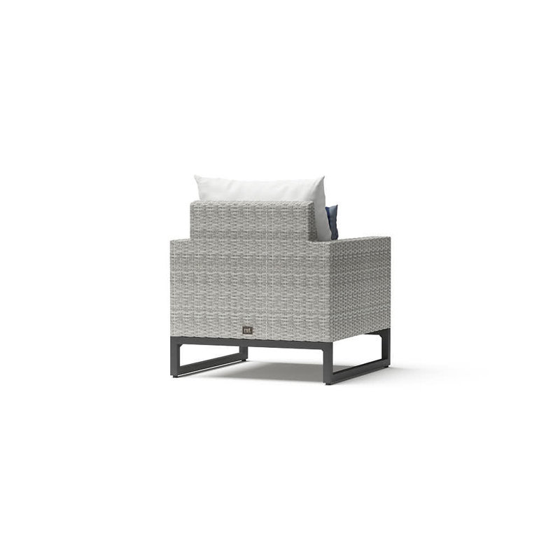 2Pc Sunbrella Outdoor Club Chairs - Grey, Gray, Green Blue