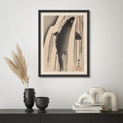 " Carp Leaping Over The Waves Artwork Framed Prints Posters Bathroom Small Wall Art "