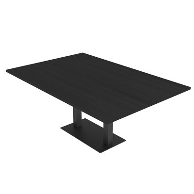 Rectangle Conference Table with Double Metal Post Base