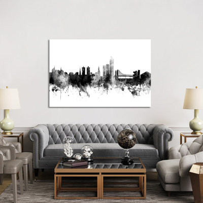 Oslo, Norway In Black And White by Michael Tompsett - Wrapped Canvas Gallery-Wrapped Canvas Giclée