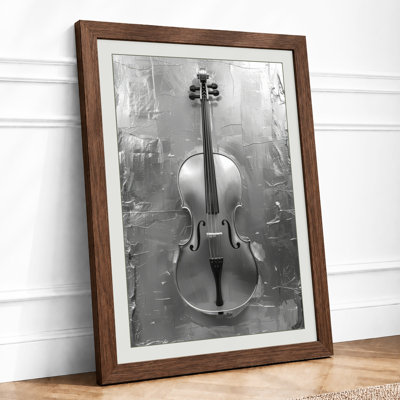 Violin on Stone Industrial - Framed Print