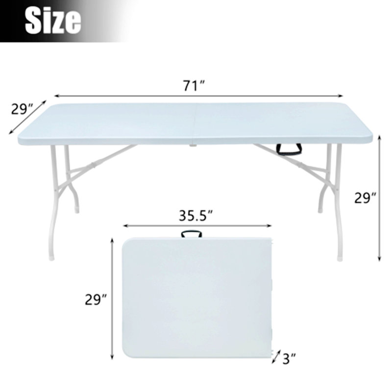 70.87 in. L Steel Rectangular Folding Table Picnic Table