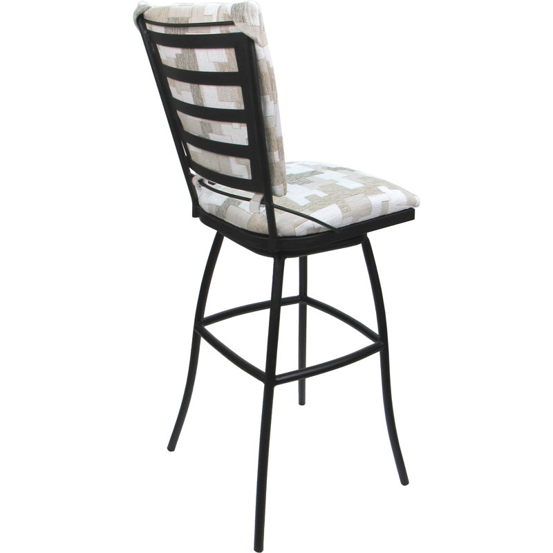Tabouret de bar d'extérieur d'extérieur 34 po, Gris, Brun clair/blanc