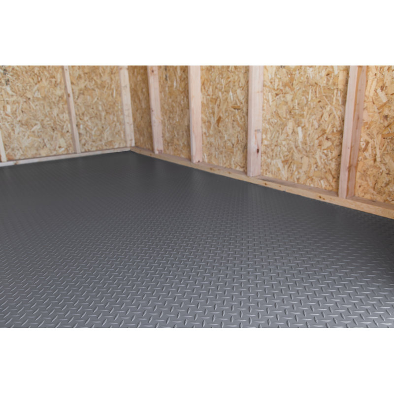 Diamond Tread 8 Ft. x 8 Ft. Shed Flooring Roll, Gray