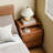 Nightstand with Drawers, Pre-Assembled, Natural Solid Wood Night Stand with Open Sliding Shelf-1138610720