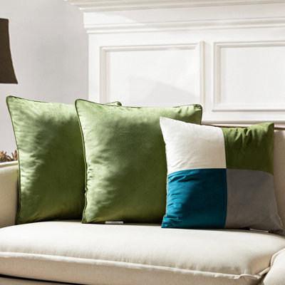 Patch Square Velvet Pillow Cover