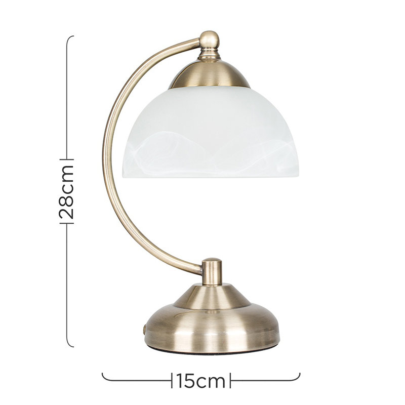 Woodside Metal Arched Lamp, Antique Brass