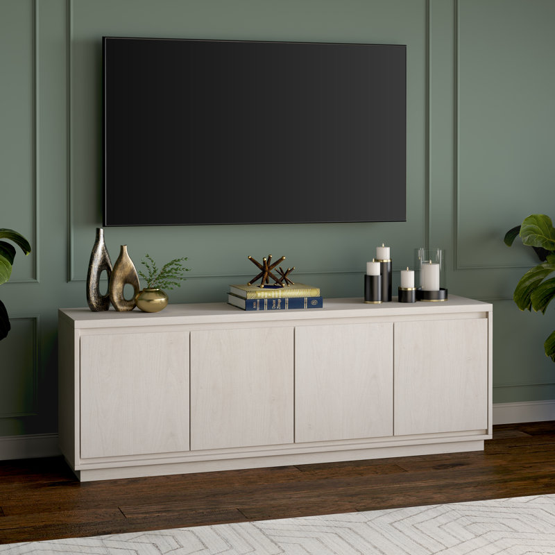 Timeo Unfinished TV Stand for TVs up to 75", Antiqued Grey Oak