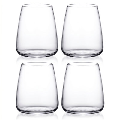 Pinot 13 oz Double Old Fashioned Glasses, Set of 4 - Heavy Base Rocks Tumblers for Whiskey, Bourbon, and Cocktails