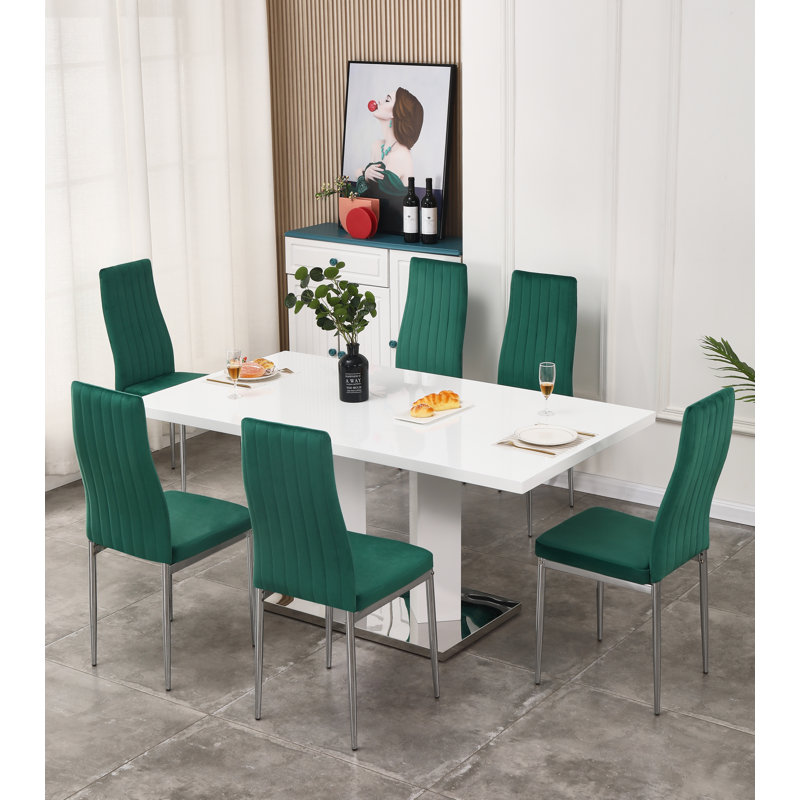 Brittlynn 6 - Person Dining Set, Green