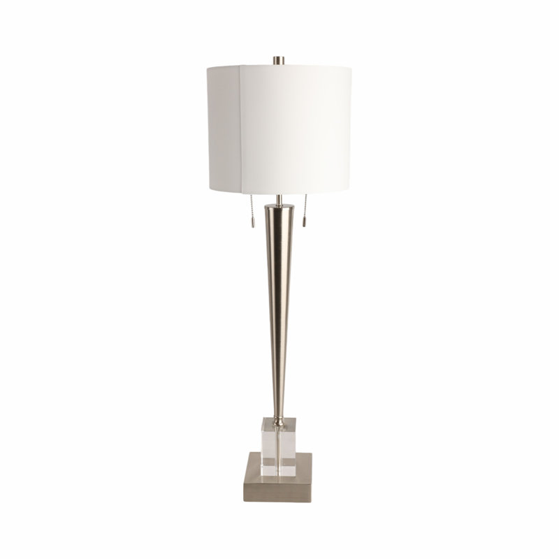Lampe de table Everly Quinn Allenbie, Argent argent