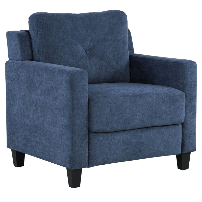 Chaise rembourrée Melo, Tissu marine