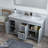 Chamiya 60'' Double Bathroom Vanity with Carrara Marble Top-343898123