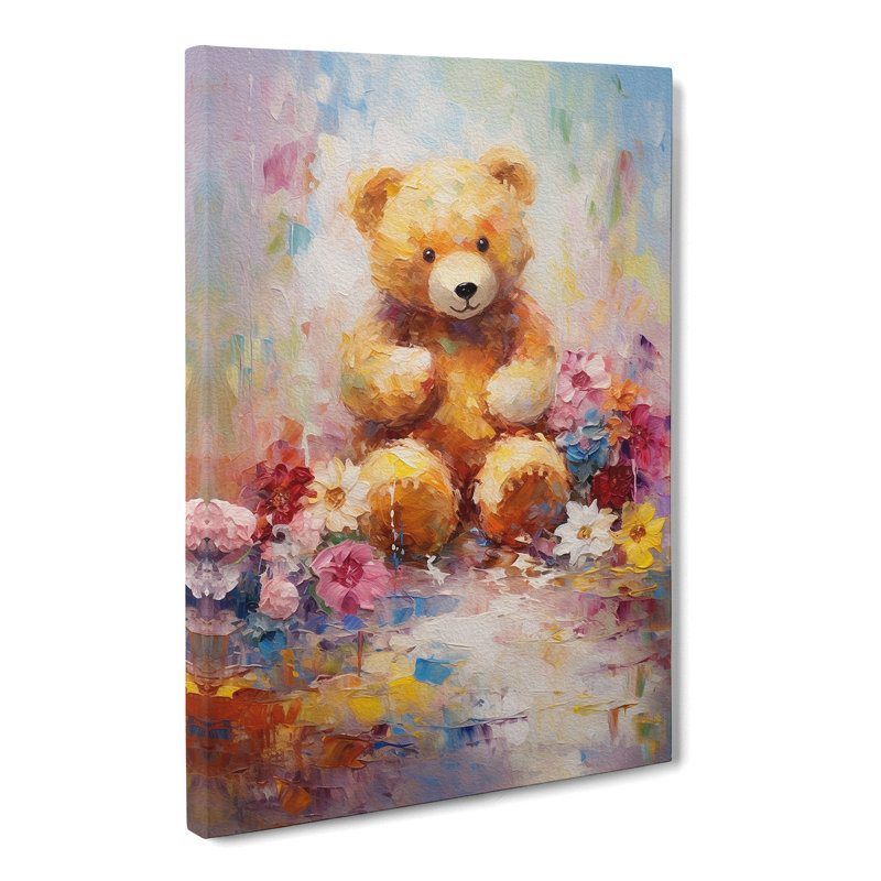 Teddy Bear Impressionism - Wrapped Canvas, 50cm H x 35cm W x 3cm D