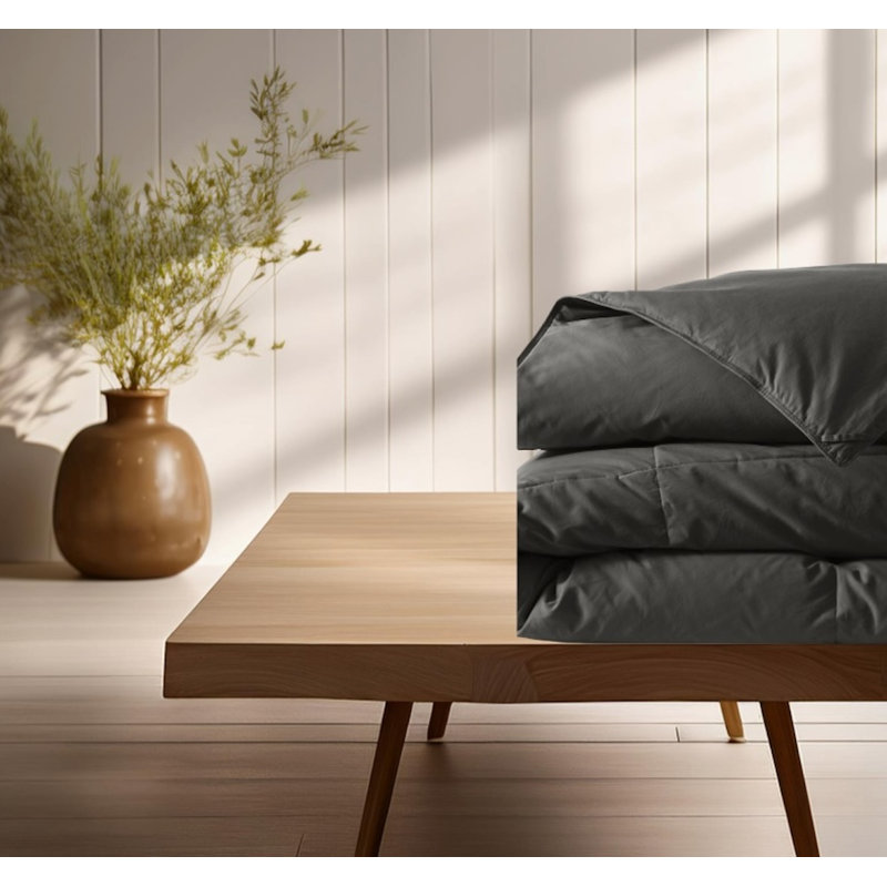 Édredon en duvet synthétique toutes saisons Crystal, Édredon très grand, Noir