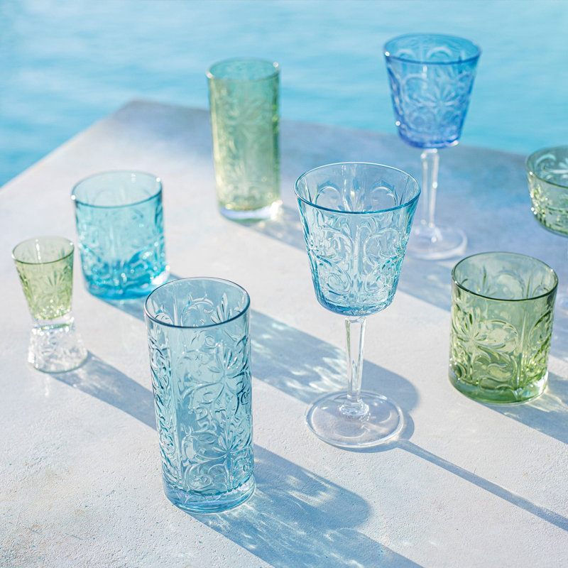Barocco 12oz. Handmade Highball Glass, Green