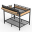 Lit superposé double en métal avec tablettes de rangement, panneau perforé, ports USB et lumières DEL-3447334-3447338