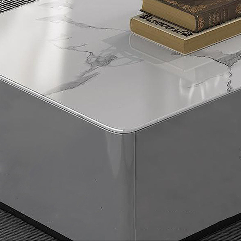 Table basse en granit clair, 13.38" H x 55.11" L x 31.49" W