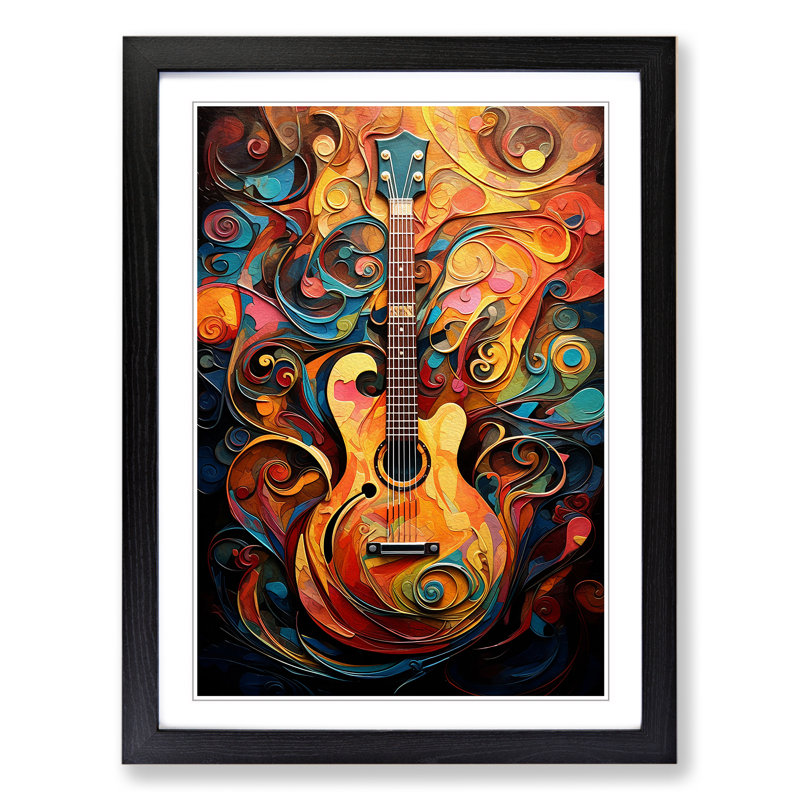 Guitar Tachisme - Framed Print