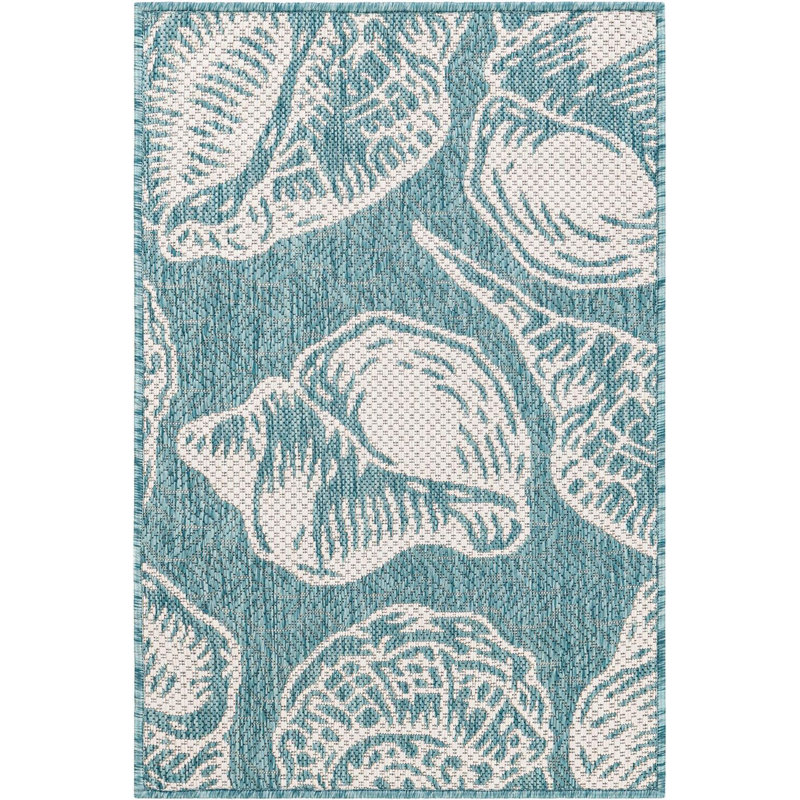 Contemporary Aviesel Area Rug Aqua Color, Rectangle 2' x 3'1"