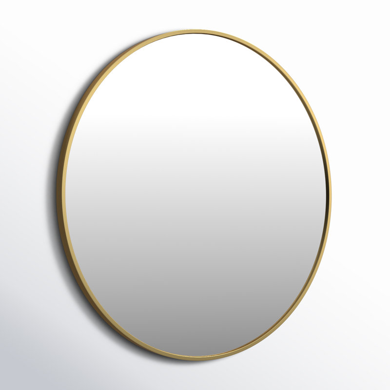Rouillard Metal Round Mirror, Gold, 28" x 28"
