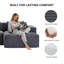Canapé modulaire en velours côtelé à compression en L 92 po, canapé rembourré doux et désossé moderne avec jeté, aucun assemblage requis pour le salon-126421465