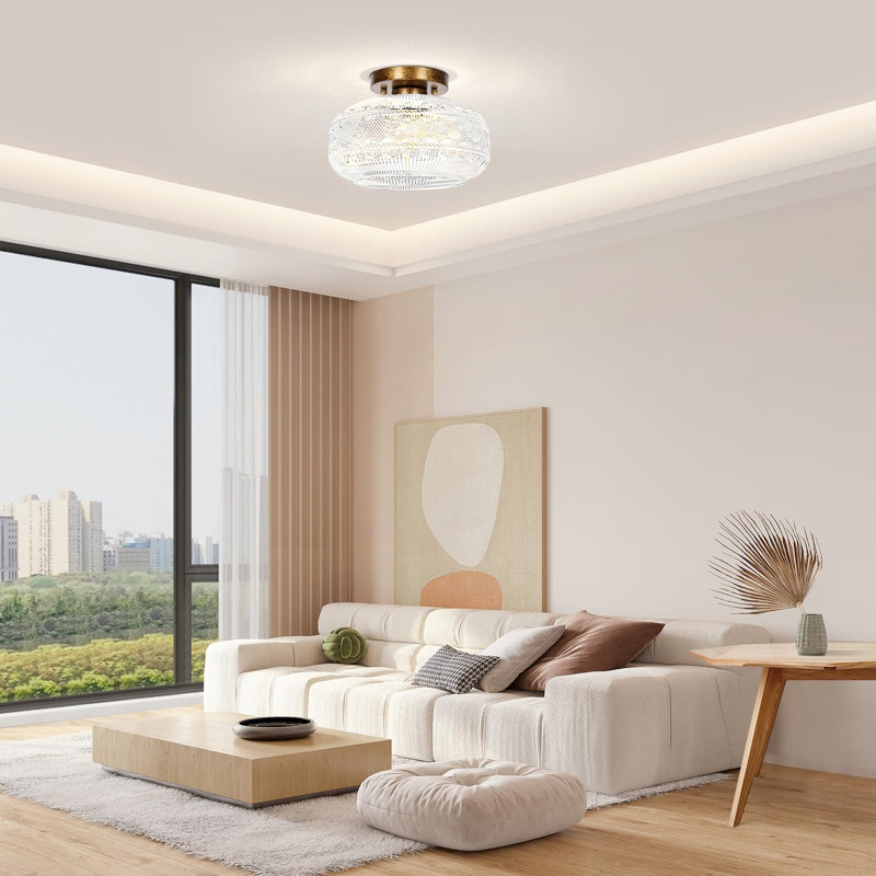 Lustre Gredmarie, Antique Brass Golden, Clair, H 6,88 po x l 9,38 po x P 9,38 po