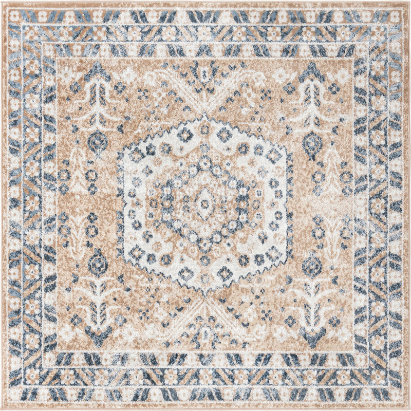 Micsunel Abstract Indoor Rug, Square 6'