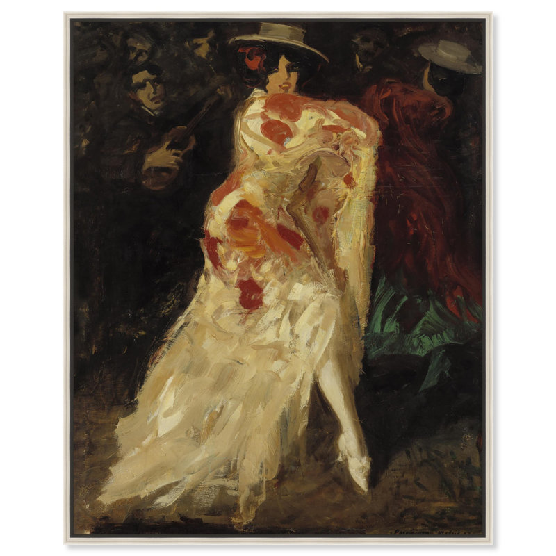 Portrait classique espagnol de la danseuse espagnole par Art Remedy, H 21 po x l 17 po, Cadre noir