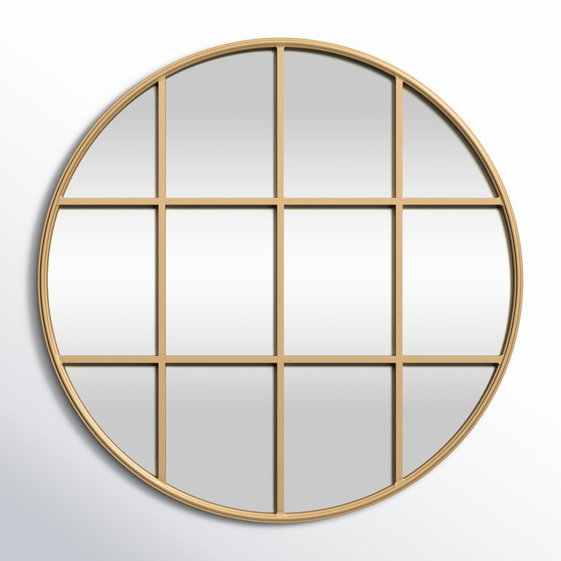 Miroir décoratif moderne et contemporain Karle, Laiton, 41,75 po x 41,75 po