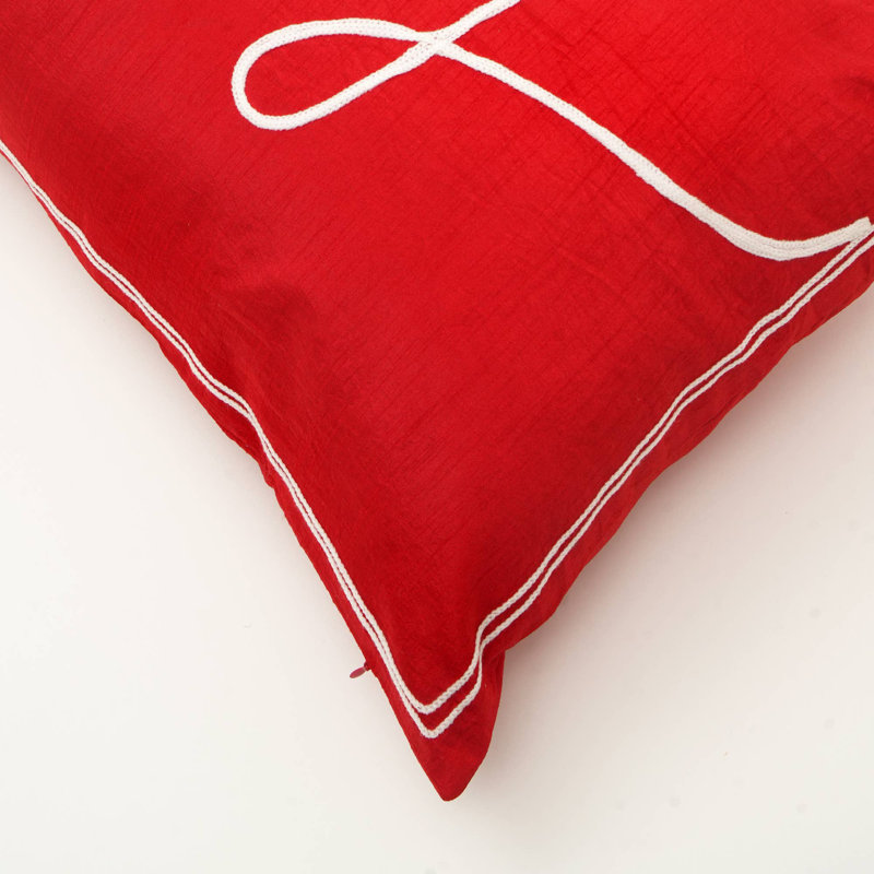 Christmas Lumbar Pillow | Jingle Joy Red Pillow | 24x16"
